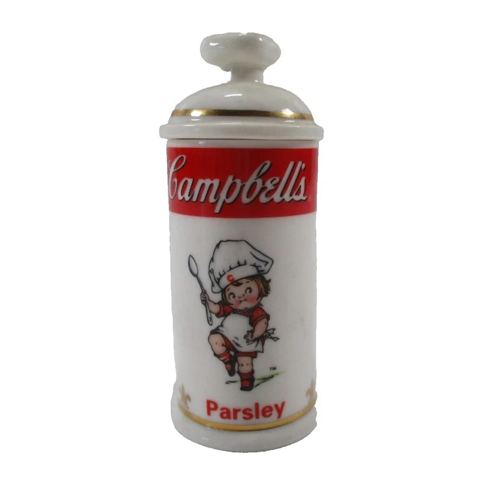 VTG 1995 Campbell's Soup Ceramic Parsley Spice Jar, 4